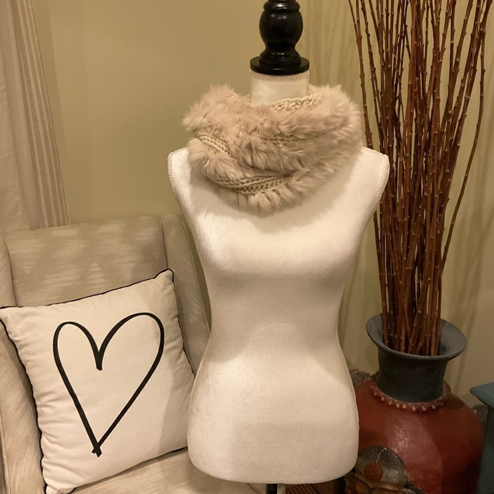 Calypso St. Barth Cream Fur Scarf